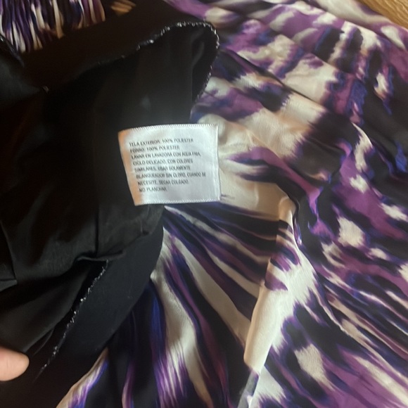 Worthington pleated skirt purple size L, elastic waist asymmetrical high low - Picture 10 of 11